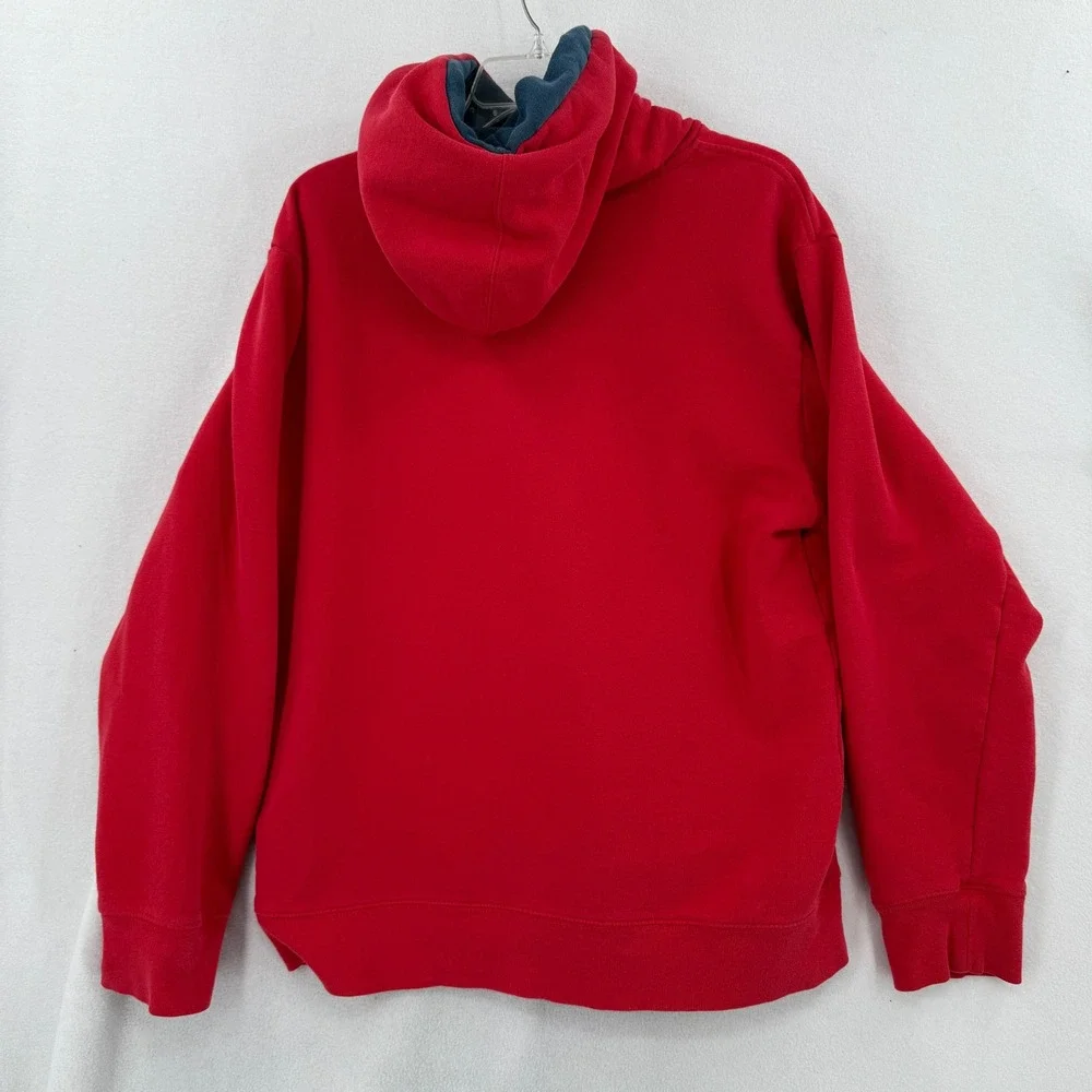 The North Face Hoodie Mens Large Red Graphic Logo Long Sleeve Pullover